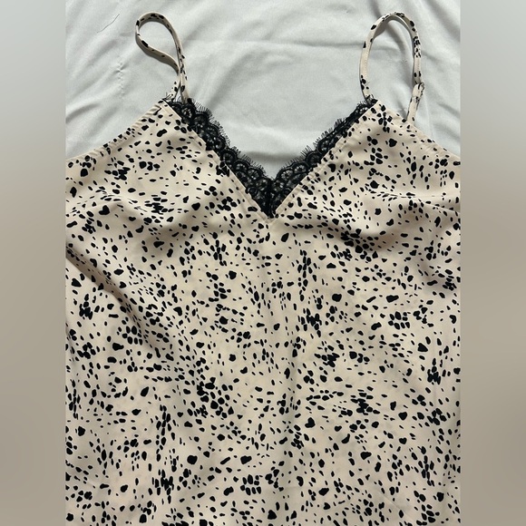 A New Day Black and Cream Spotted Midi Dress with a slit - Picture 9 of 9